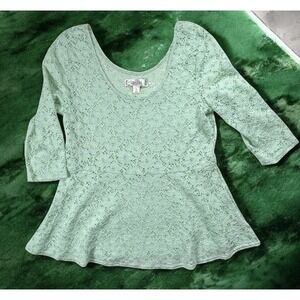 Sheer Babydoll Top Sz XL Pastel Pistachio Green Lace Boho Coquette Fairy Decree